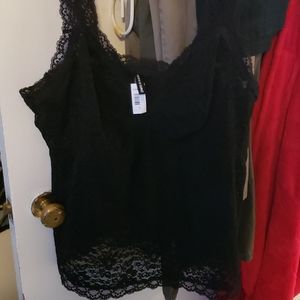 Torrid curve black lace tank 3x nwt